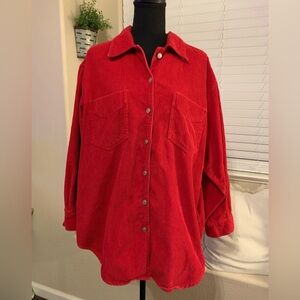 Vintage SoHo Compagnie Red Corduroy Button-Up Shirt